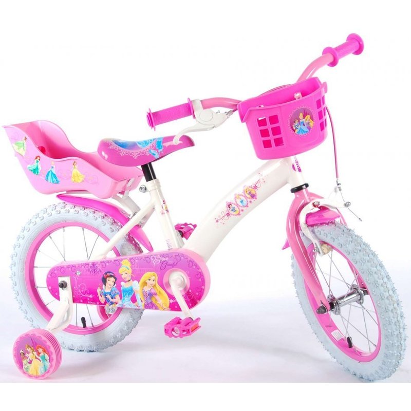 Eandl cycles - bicicleta cu pedale , disney princess, 14 , cu roti ajutatoare, multicolor
