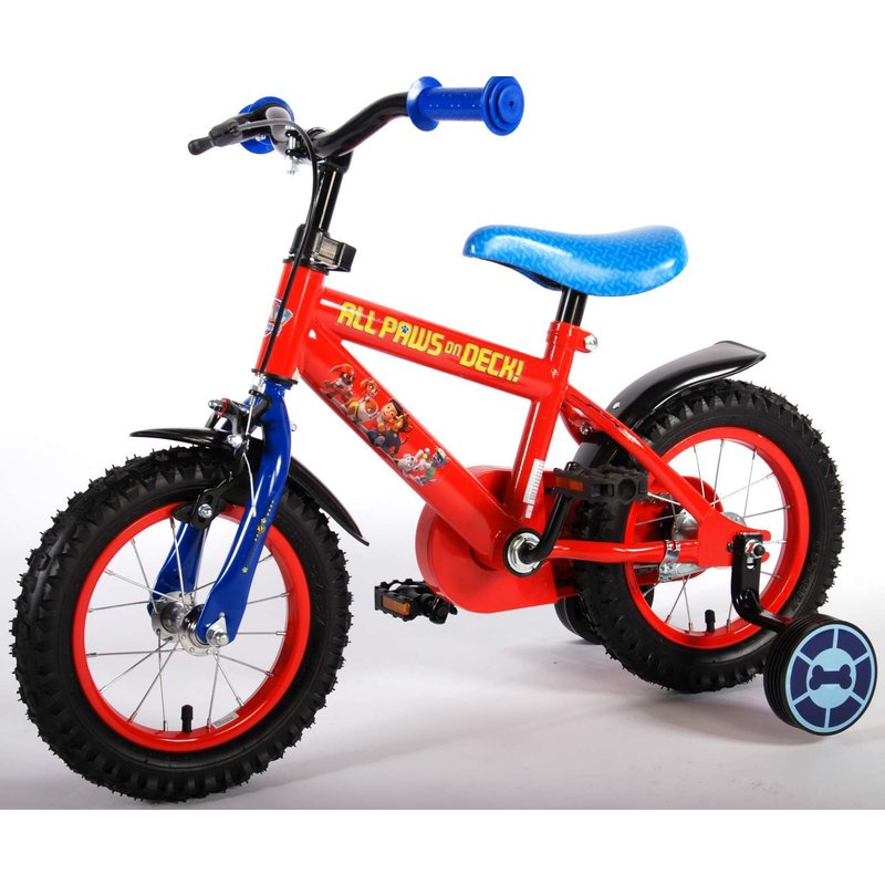 Eandl cycles - bicicleta cu pedale , paw patrol, 12 , cu roti ajutatoare, albastru