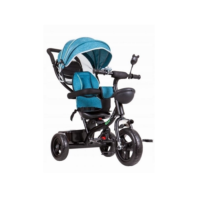Ecotoys - tricicleta cu sezut rotativ, albastru, verde, resigilata
