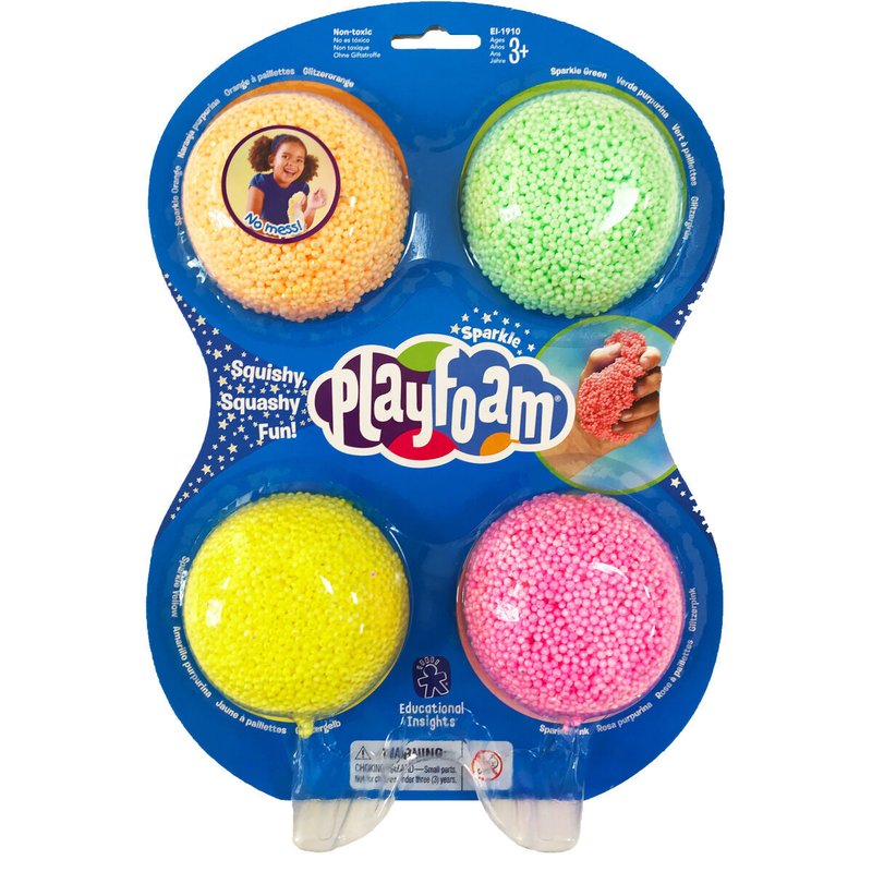 Educational insights - spuma de modelat playfoam cu sclipici - set 4