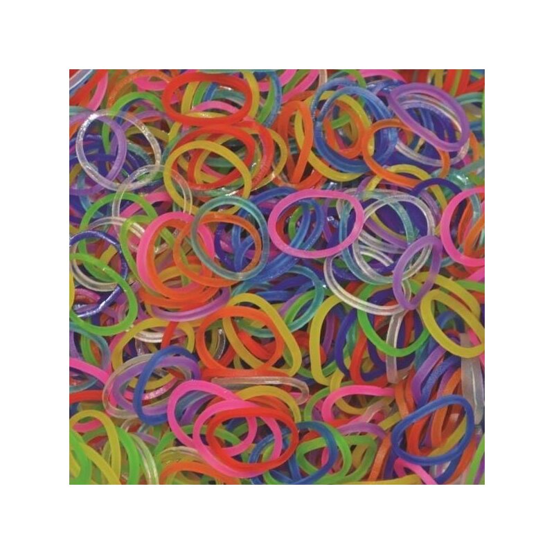 Rainbow loom - elastice jelly 600 buc, mix
