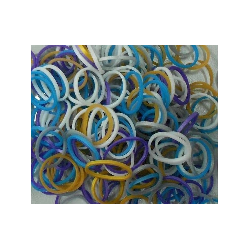Rainbow loom - elastice metalic 300 buc, multicolor