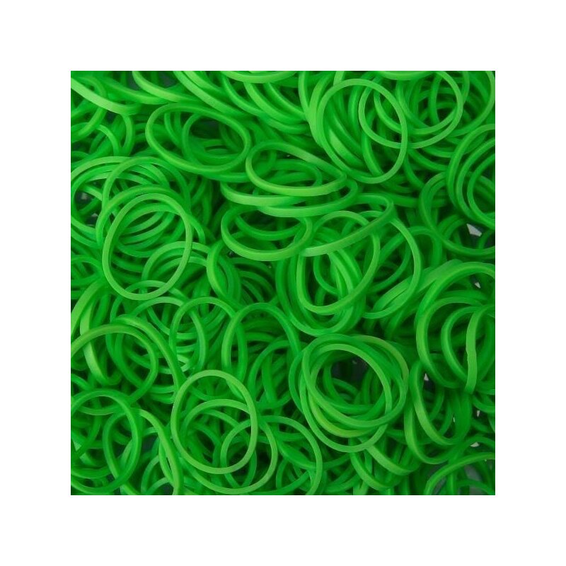 Rainbow Loom - Elastice Opac 600 buc, Verde-lime