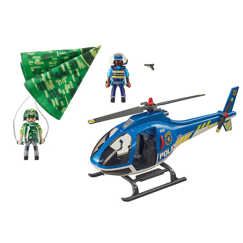 Playmobil - Elicopter De politie Cu parasutist City Action