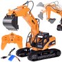 Excavator, Jokomisiada, Cu telecomanda, Cu sine moi din plastic, Cu sunete si lumini, Include cablu USB, baterie, Dezvolta abilitatile motorii si senzoriale, 3 ani+, Orange - 1