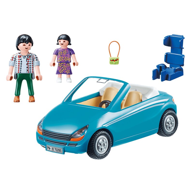 Playmobil - set de constructie familie cu masina city life