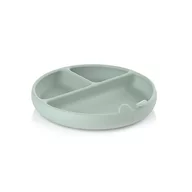Farfurie BLW, Jane, Din silicon, Cu ventuze, 17 x 17 x 4 cm, BPA Free, Mint