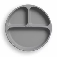 Farfurie compartimentata, Bocioland, Rotunda, Cu 3 compartimente, Fara BPA, 6-36 luni, Dark grey