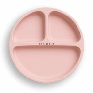 Farfurie compartimentata, Bocioland, Rotunda, Cu 3 compartimente, Fara BPA, 6-36 luni, Pink