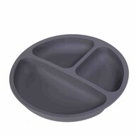 Farfurie compartimentata, Bocioland, Rotunda, Cu 3 compartimente, Silicon, Fara BPA, 6-36 luni, Antracite