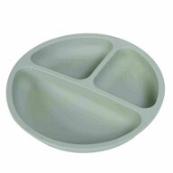 Farfurie compartimentata, Bocioland, Rotunda, Cu 3 compartimente, Silicon, Fara BPA, 6-36 luni, Green
