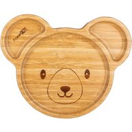 Farfurie compartimentata din bambus, Cu ventuza, Conform cu standardul european de securitate EN 14372:2004, FreeON, Bear