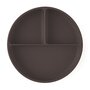 Farfurie compartimentata, Petite&Mars, Take&Match, Din silicon, Rotunda, Cu ventuza si 3 compartimente, Adecvata pentru masina de spalat vase si microunde, Nu absoarbe mirosuri, Fara BPA, 500 ml, 6 luni+, Bitter Cocoa, Maro