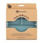 Farfurie compartimentata, Petite&Mars, Take&Match, Din silicon, Rotunda, Cu ventuza si 3 compartimente, Adecvata pentru masina de spalat vase si microunde, Nu absoarbe mirosuri, Fara BPA, 500 ml, 6 luni+, Frosted Sky, Albastru - 8