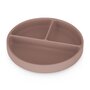 Farfurie compartimentata, Petite&Mars, Take&Match, Din silicon, Rotunda, Cu ventuza si 3 compartimente, Adecvata pentru masina de spalat vase si microunde, Nu absoarbe mirosuri, Fara BPA, 500 ml, 6 luni+, Velvet Latte, Maro pudrat - 2