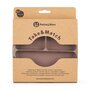 Farfurie compartimentata, Petite&Mars, Take&Match, Din silicon, Rotunda, Cu ventuza si 3 compartimente, Adecvata pentru masina de spalat vase si microunde, Nu absoarbe mirosuri, Fara BPA, 500 ml, 6 luni+, Velvet Latte, Maro pudrat - 8