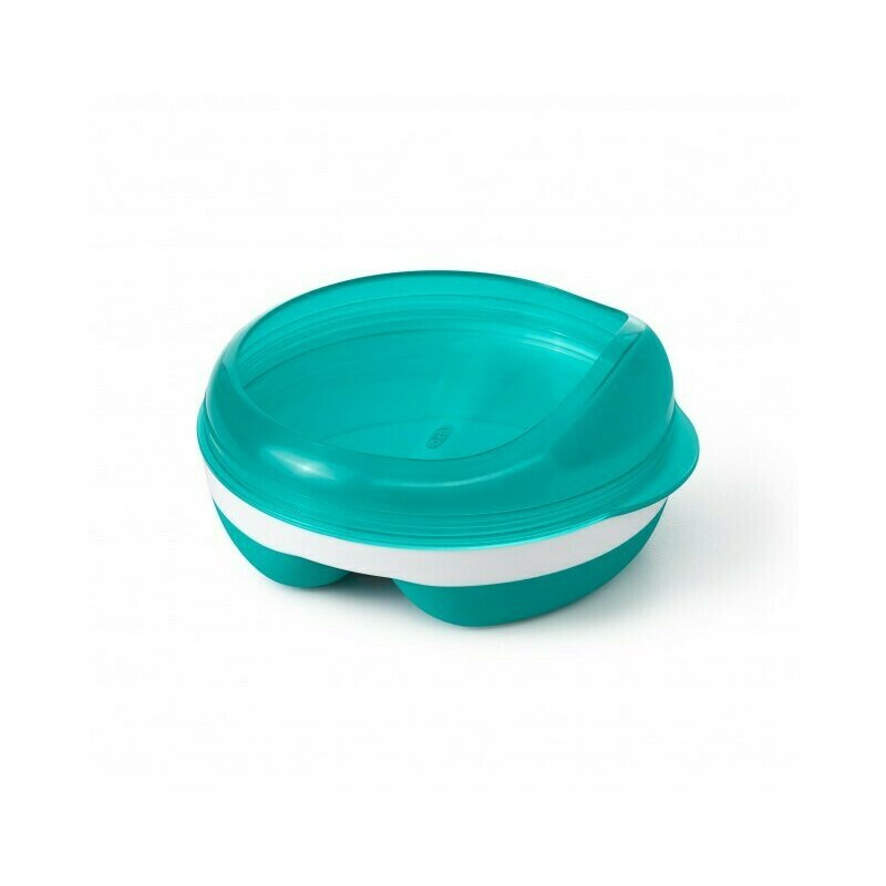 Oxo Tot - Farfurie Divizata Cu capac, Teal