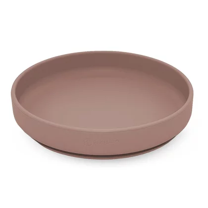 Farfurie, Petite&Mars, Take&Match, Din silicon, Cu ventuza, Fara BPA, Adecvata pentru masina de spalat vase si microunde, Nu absoarbe mirosuri, 6 luni+, 400 ml, Velvet Latte, Maro pudrat