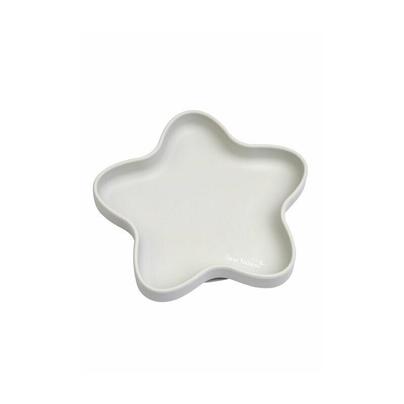 Saro baby - farfurie stea din silicon, gri