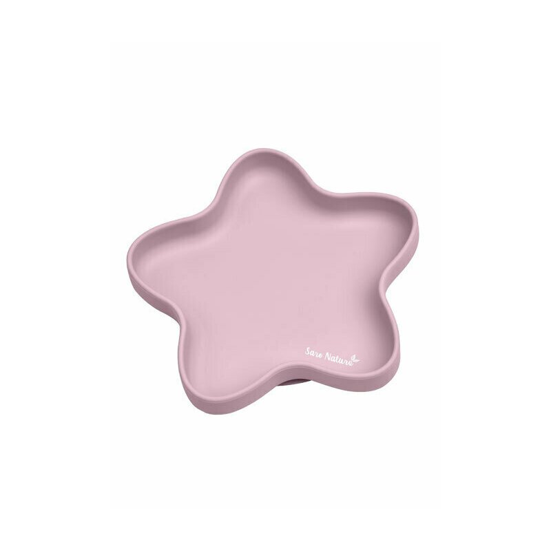 Saro baby - farfurie stea din silicon, roz