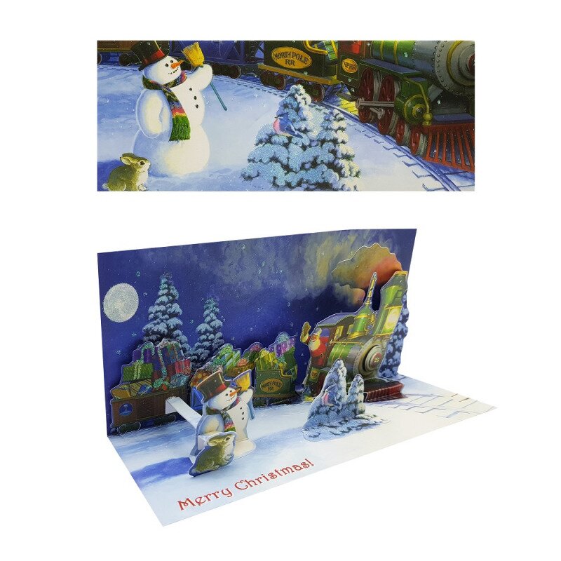 Felicitare 3d panoramics decor de iarna