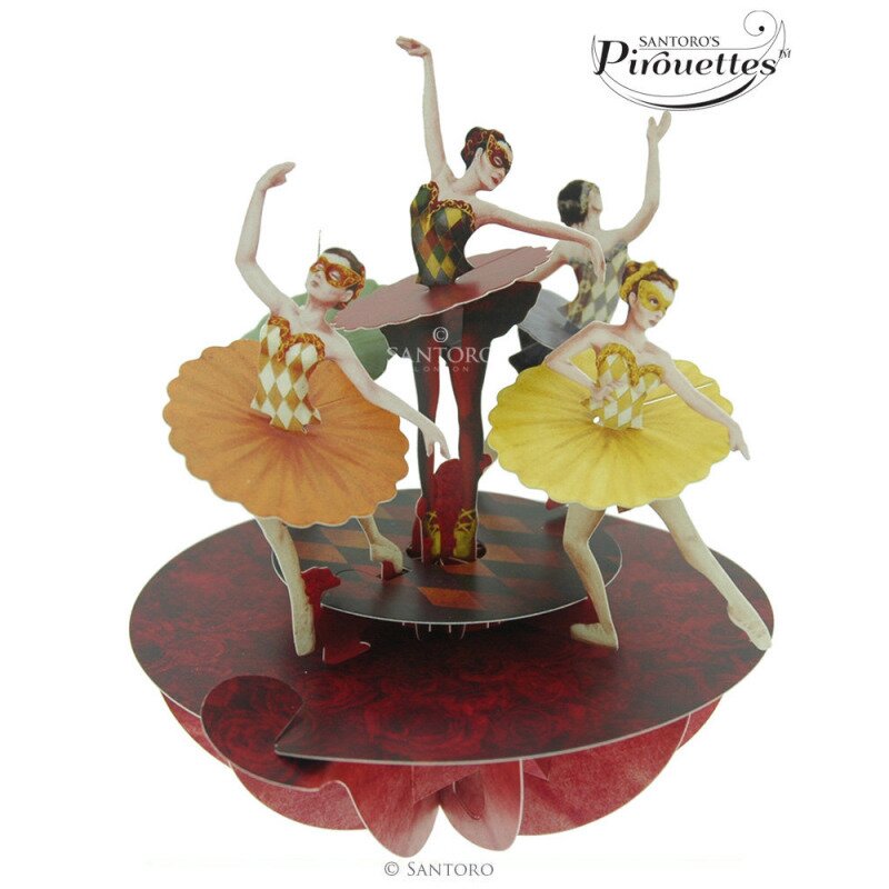 Felicitare 3d pirouettes santoro-balerine