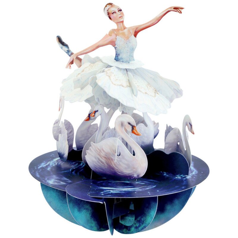 Felicitare 3d pirouettes santoro-balet lacul lebedelor