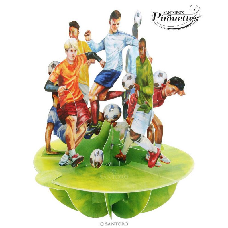 Felicitare 3d pirouettes santoro-fotbal
