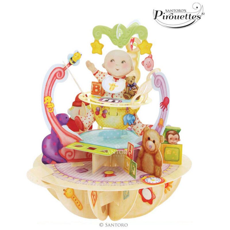 Felicitare 3d pirouettes santoro-nou nascut