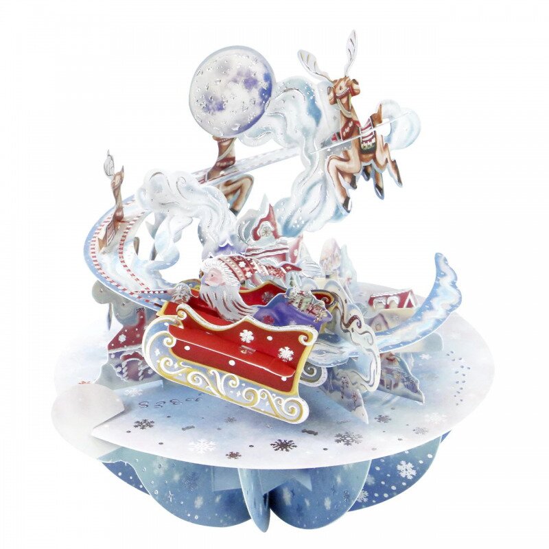 Felicitare 3d pirouettes santoro - sania lui mos craciun