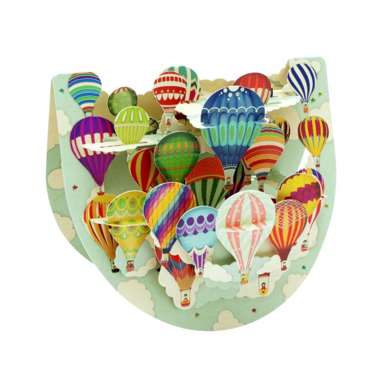 Felicitare 3d popnrock baloane cu aer cald