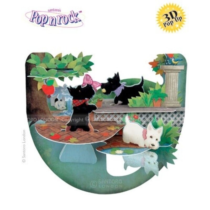 Felicitare 3d popnrock-catelusi scottie