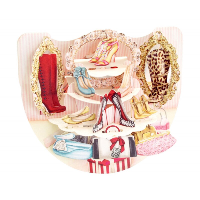 Felicitare 3d popnrock colectie de pantofi
