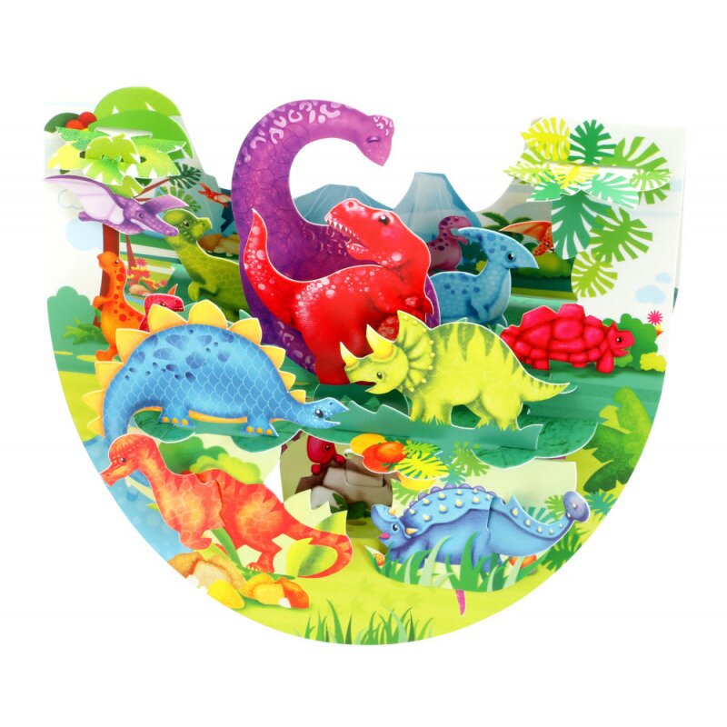 Felicitare 3d popnrock dinozauri