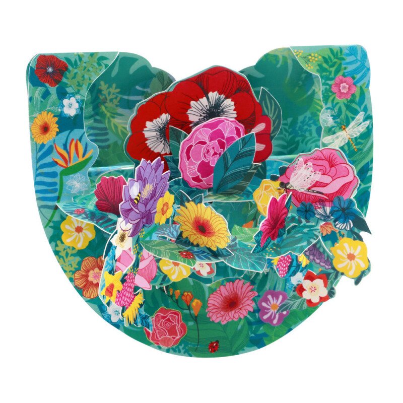 Felicitare 3d popnrock flori tropicale