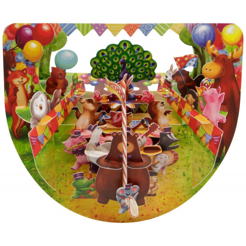 Felicitare 3d popnrock parada animalelor