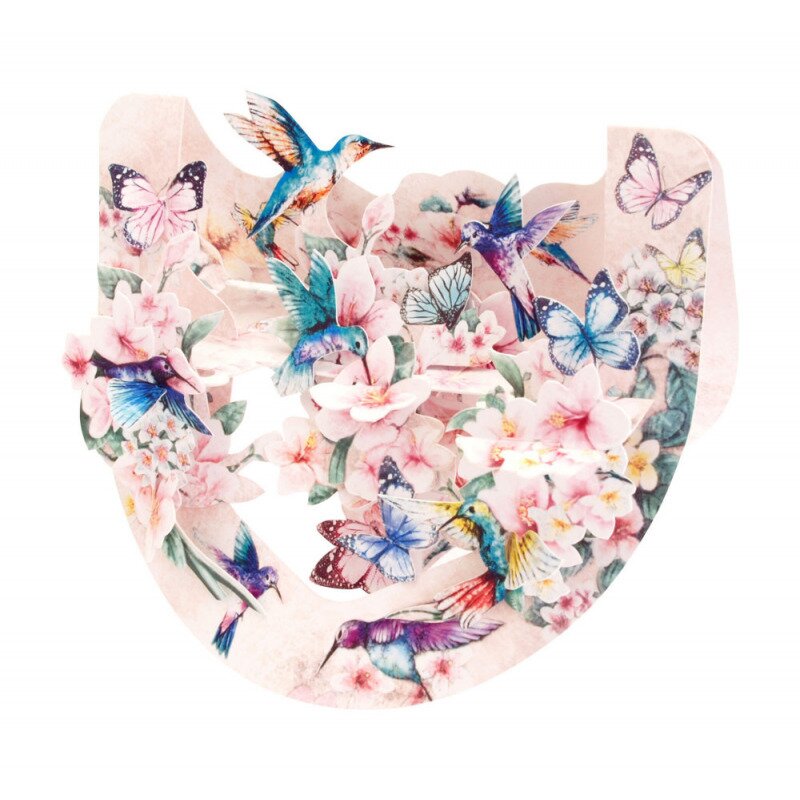 Felicitare 3d popnrock pasari colibri