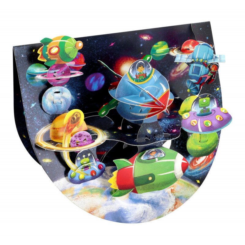 Felicitare 3d popnrock spatiu