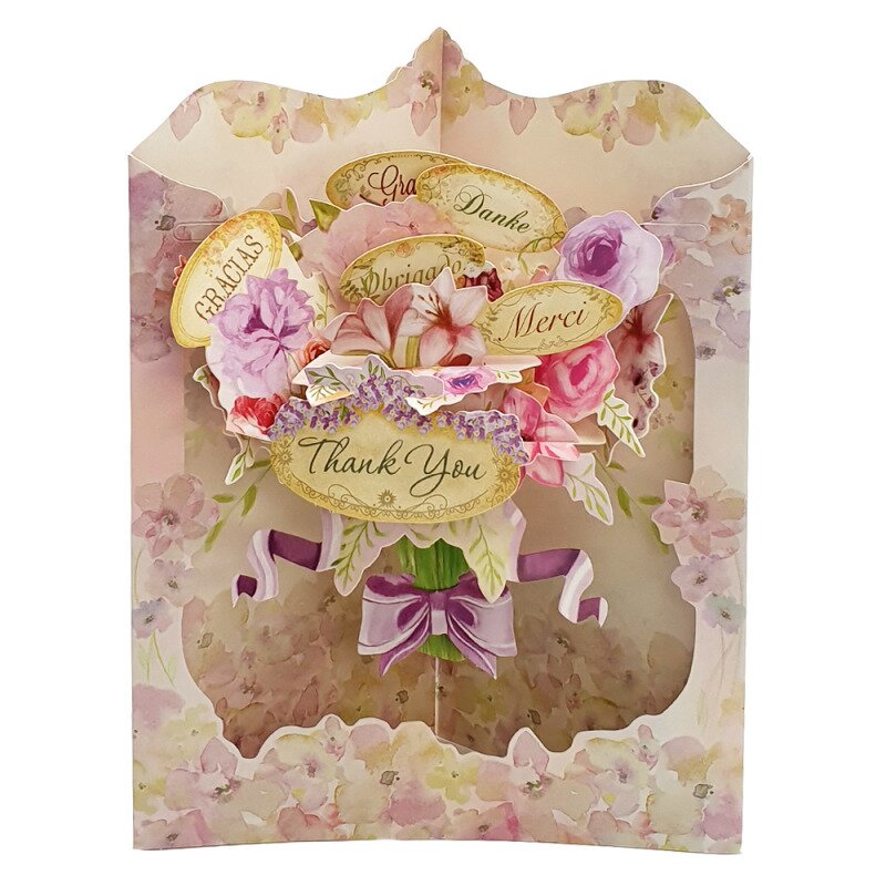 Felicitare 3d swing cards - buchet de flori