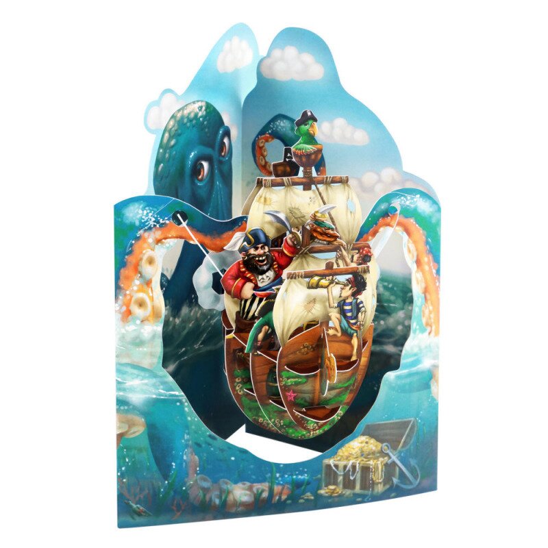 Felicitare 3d swing cards corabie de pirati 2