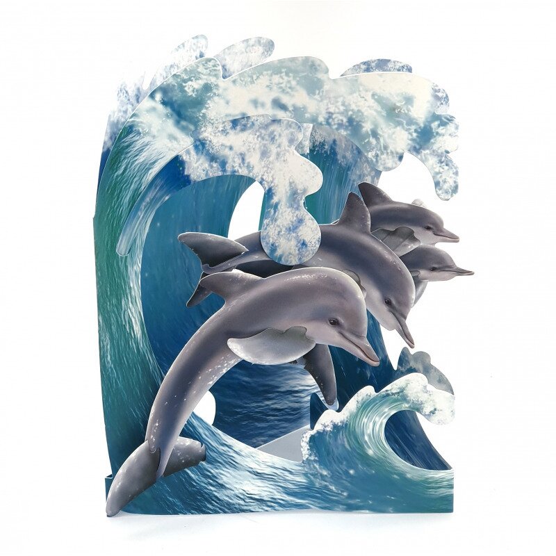 Felicitare 3d swing cards - delfini