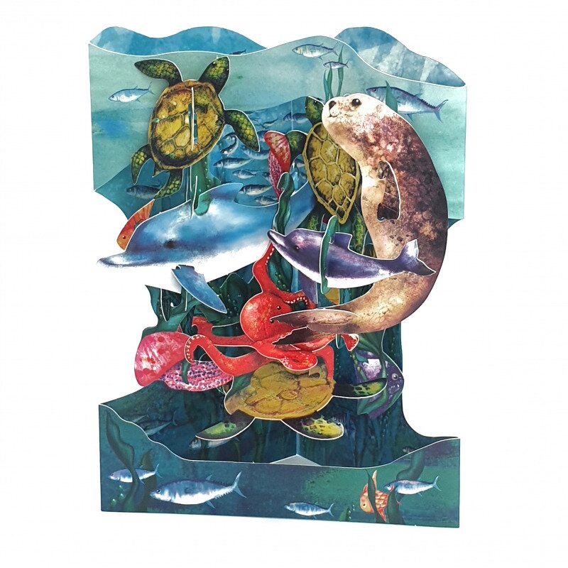 Felicitare 3d swing cards lumea acvatica
