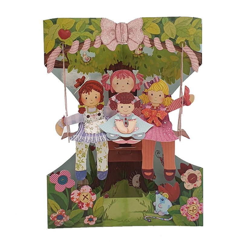 Felicitare 3d swing cards papusi