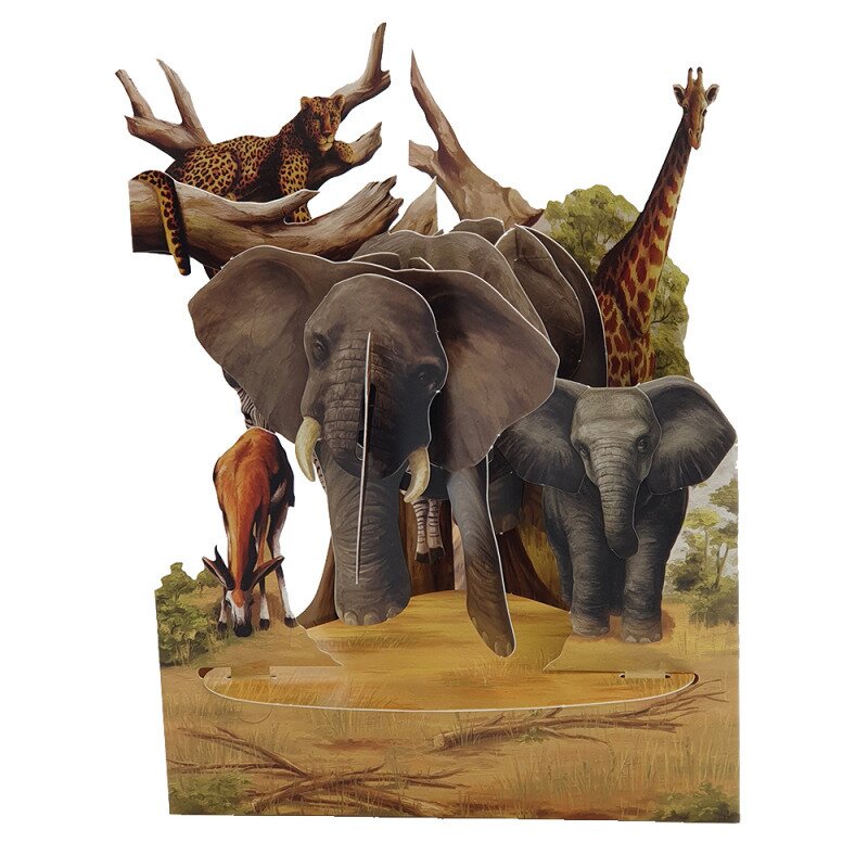 Felicitare 3d swing cards - safari