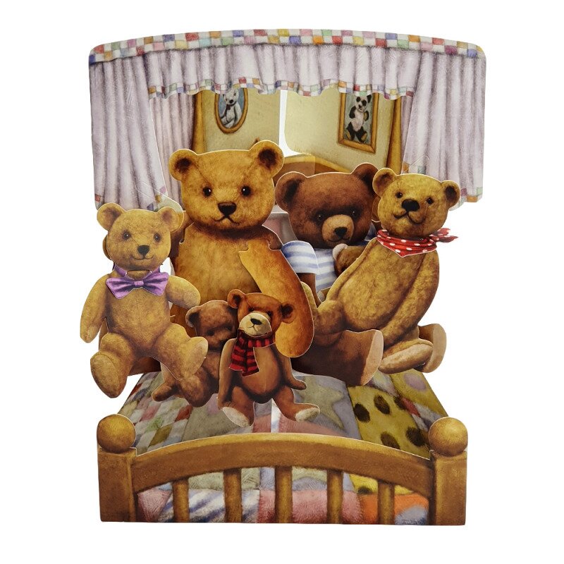 Felicitare 3d swing cards - ursuleti de plus