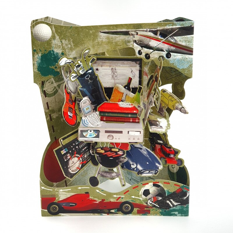 Felicitare 3d swing cards - visul oricarui barbat