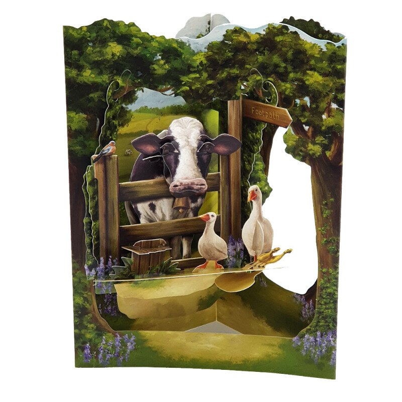 Felicitare 3d swing cards - zona rurala