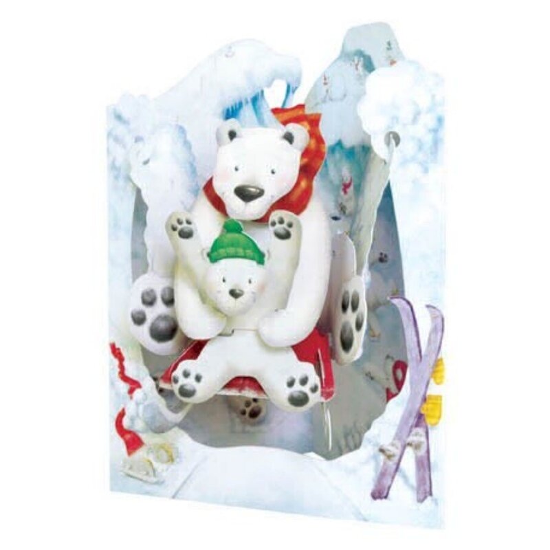 Felicitare de iarna 3D Swing Cards - Ursi polari