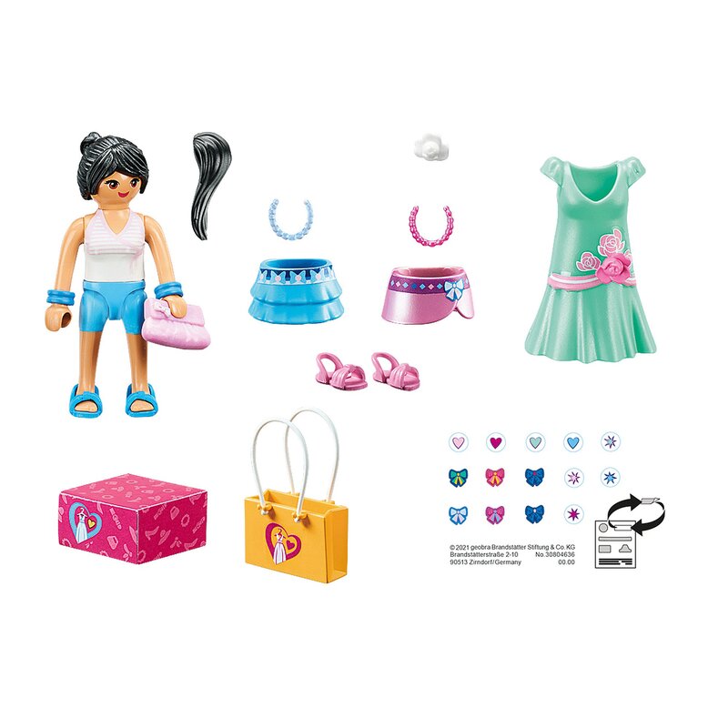 Playmobil - set de constructie femeie la cumparaturi city life