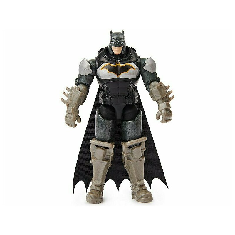 Spin Master - Figurina Supererou Batman , DC Universe, 10 cm, Cu 3 accesorii, In costum cu armura
